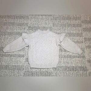 Old Navy Toddler Girl's Mock-Neck Ruffle-Trim Cable Knit Sweater